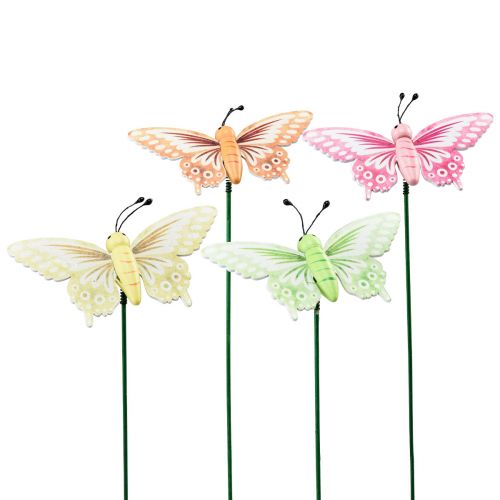 Floristik24 Flower stick wooden decorative butterflies on stick 23cm 16 pcs