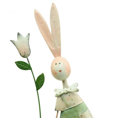 Product Spring decoration rabbits made of metal pair of rabbits H48cm
