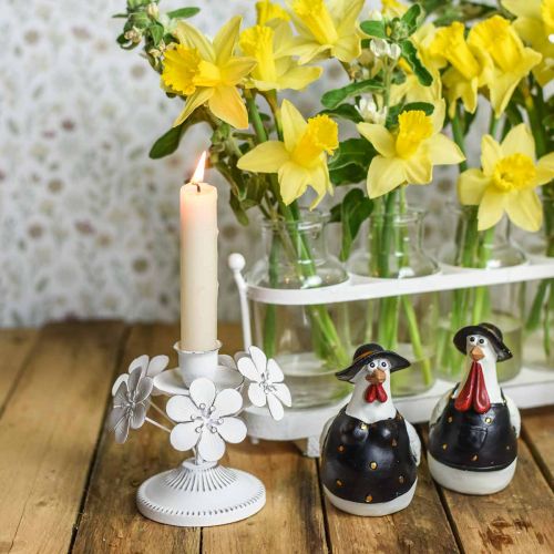 Floristik24 Spring decoration, metal chandelier with flowers, wedding decoration, candle holder, table decoration
