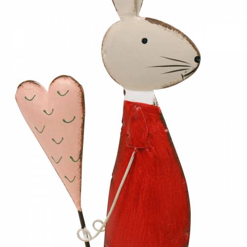 Product Spring decoration, Easter bunny made of metal, Valentine&#39;s Day, bunny with a heart, Easter 45cm