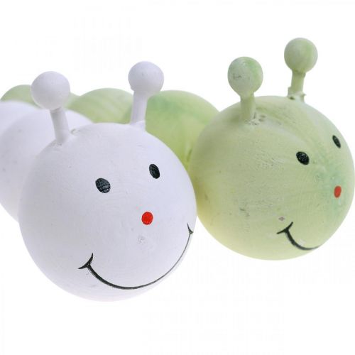 Floristik24 Spring decoration, caterpillar made of wood, garden decoration, insects, decorative caterpillar 4 pieces