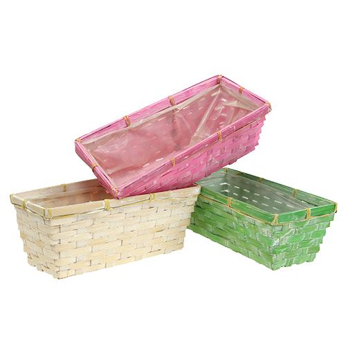 Floristik24 Spring baskets square multicolored 25x12x9cm 6 pcs