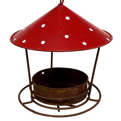 Product Bird feeder to hang red, grate Ø16cm H40cm