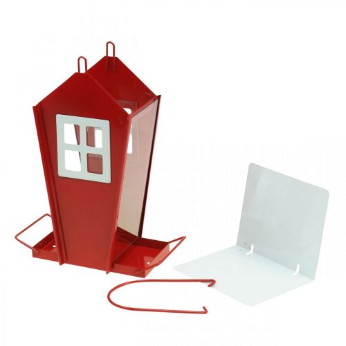 Product Bird Feeder Red and White Hanging Bird Feeder H21cm
