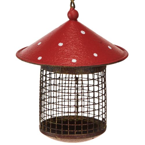 Floristik24 Feeding station birds fly agaric metal for hanging 14cm 2pcs