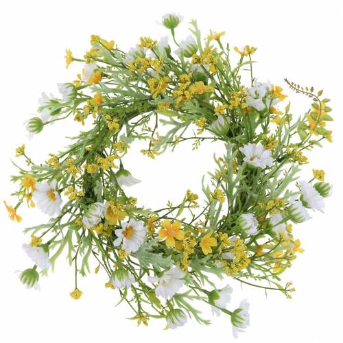 Flower wreath with wood anemones white, yellow Ø30cm