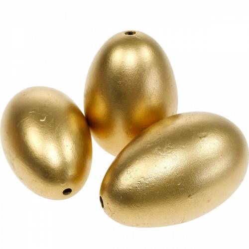 Goose Eggs Golden Blown Eggs Easter Decoration 10 pcs