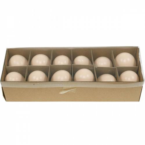 Floristik24 Goose Eggs Cream Blown Eggs Easter Decoration 12 pcs