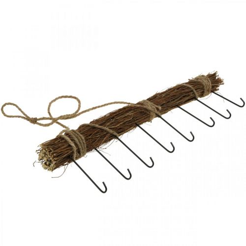 Floristik24 Cloakroom wall decoration coat hook hook rail wooden bundle 52cm