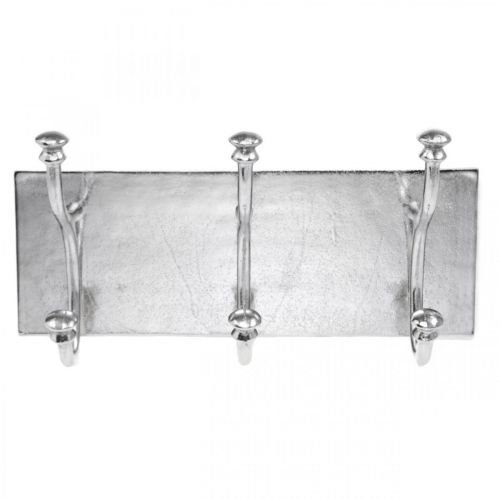 Floristik24 Coat rack with 3 hooks, hook rail for hanging, decorative hooks made of metal vintage look silver L46cm