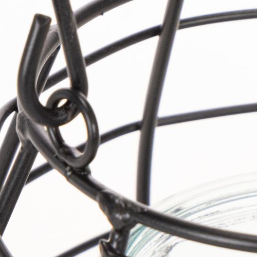 Garden lantern black metal with lantern Ø14cm H12.5cm | Floristik24.ie