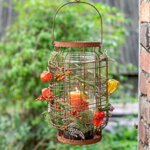 Product Garden lantern metal rust handle vintage Ø19,5cm