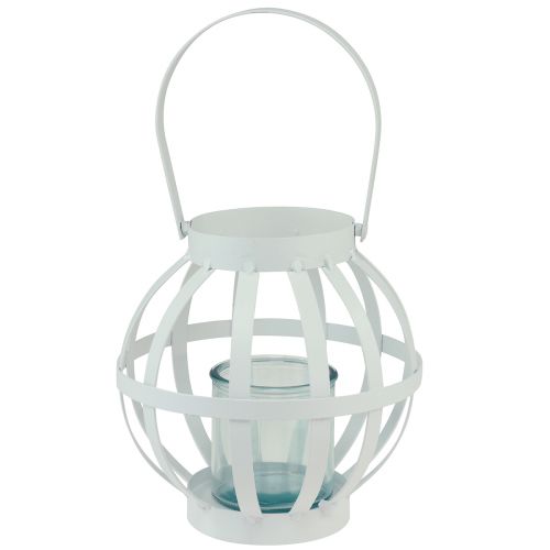 Garden lantern metal glass lantern for hanging white Ø18.5cm