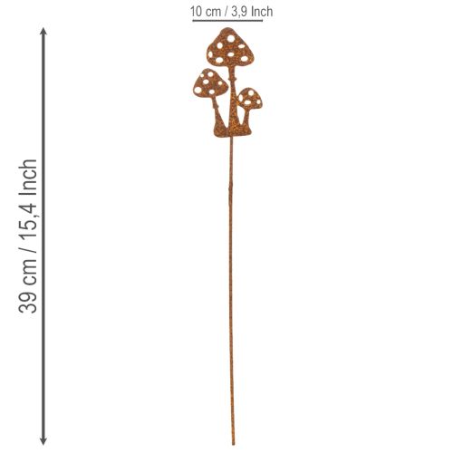 Garden stake, rusted metal, fly agaric decorative stake, 10cm, 6 pieces | Floristik24.ie