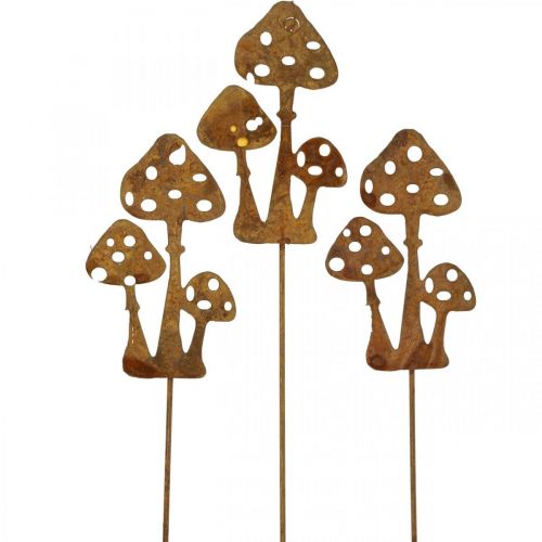 Product Garden stake rust toadstool decoration stake 10cm 6 pcs