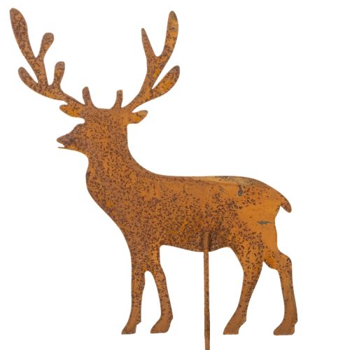 Garden stake, weathered steel, deer, star, fir tree, H14/20, 3 pieces | Floristik24.ie