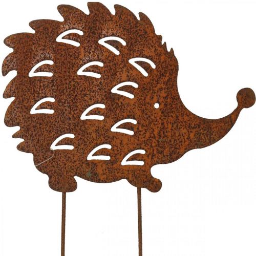 Product Garden stake hedgehog rust patina decorative bed stake 20cm