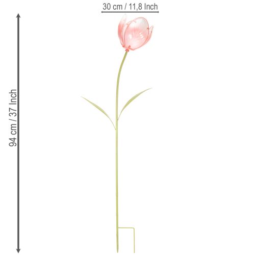 Product Garden stake flower decorative tulip for flower beds and borders 94cm