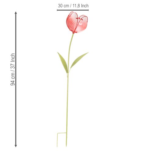Product Glass Tulip Garden Stake - Beautiful Decoration for Garden and Balcony, 94cm