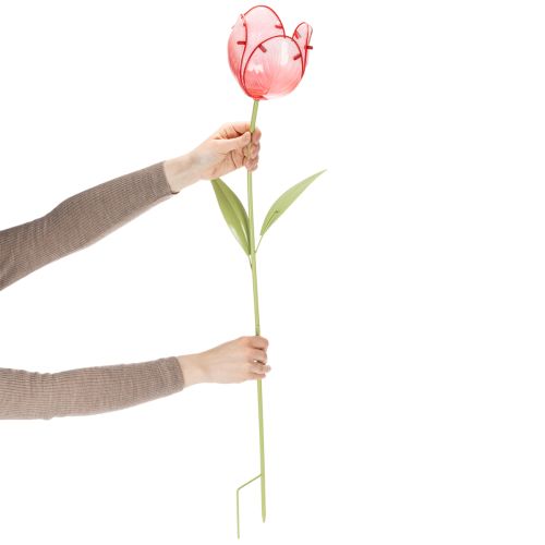 Glass Tulip Garden Stake - Beautiful Decoration for Garden and Balcony, 94cm | Floristik24.ie