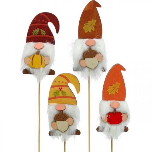 Product Garden stake gnome autumn decoration wood sorted 39cm 8pcs
