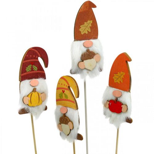 Product Garden stake gnome autumn decoration wood sorted 39cm 8pcs