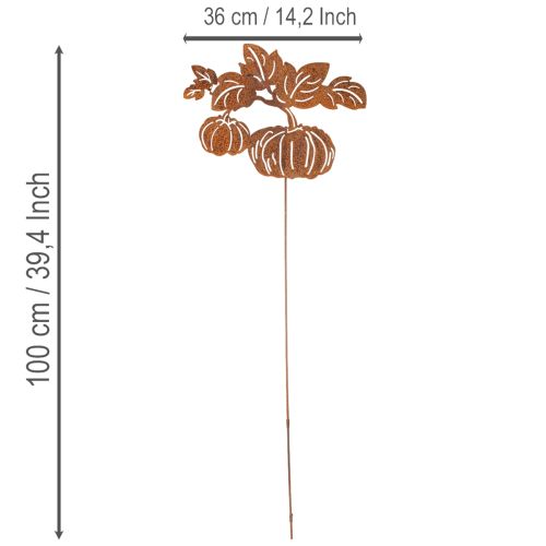 Product Garden stake with pumpkin motif, metal decoration, rust finish, 100cm