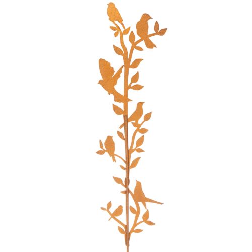 Garden stake branch with birds, metal decoration, 100cm | Floristik24.ie