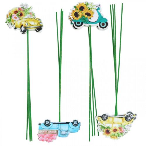 Product Garden stake car, gift decoration driving license L24/24.5cm 16 pcs