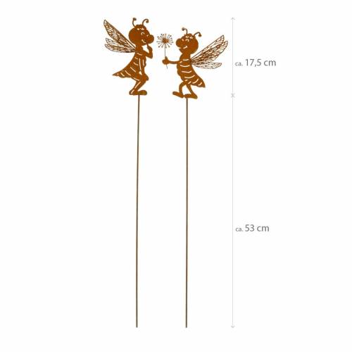 Floristik24 Garden plug bee stainless steel garden decoration spring decoration 2pcs