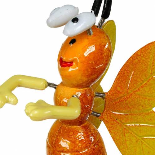 Floristik24 Flower pin bee on flower with metal springs orange, violet H74cm