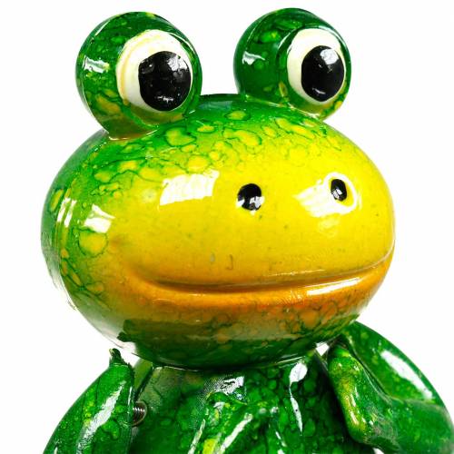 Floristik24 Decorative plug jumping frog with metal springs green, yellow H65.5cm