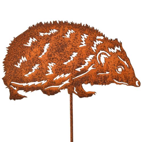 Garden Stake Hedgehog Metal Rust Autumn 15x8cm 4 Pcs