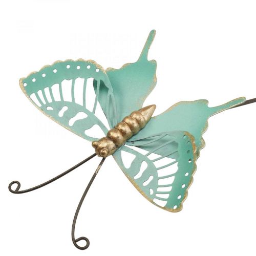 Product Garden stake metal butterfly turquoise gold 12×10/46cm