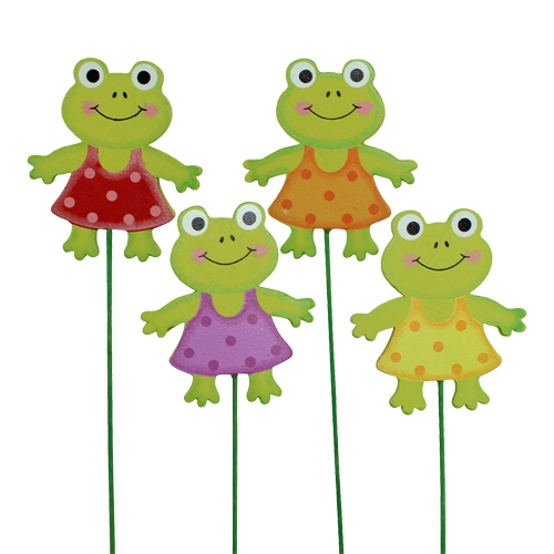 Floristik24 Decorative sticks frog 7cm 24pcs