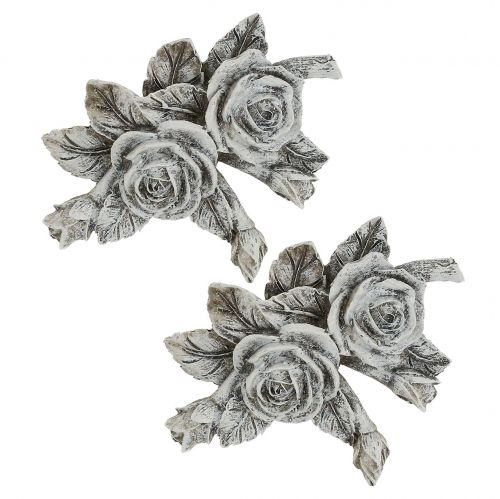 Product Rose for grave decoration polyresin 10cm x 8cm 6pcs