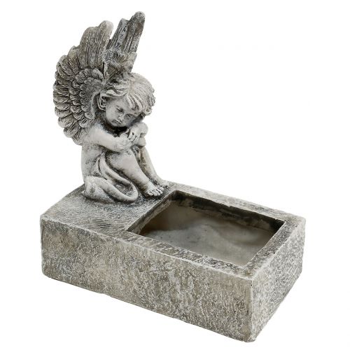 Floristik24 Planter with angel gray 17cm
