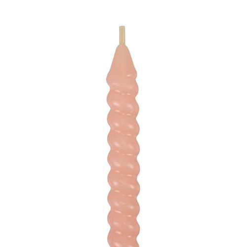 Product Twisted candles spiral candles light pink Ø1.4cm H18cm 4pcs
