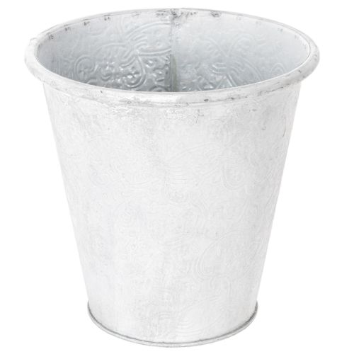 Floristik24 Ornamental planter, metal plant pot, white, Ø18.5cm, H18cm
