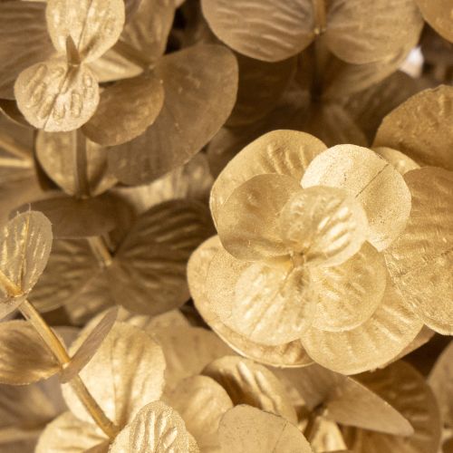 Artificial eucalyptus plant, gold-colored decorative branch for table decoration, 24cm | Floristik24.ie