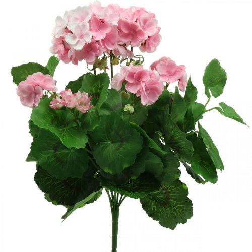 Geranium artificial flower Pink geranium bush artificial 7 flowers H38cm