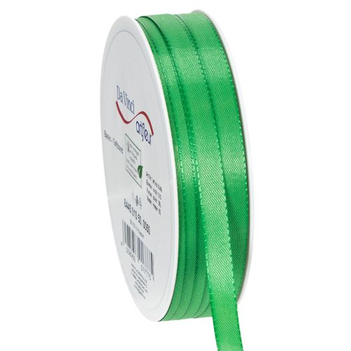 Gift and decoration ribbon, green taffeta ribbon, 10mm wide, 50m long