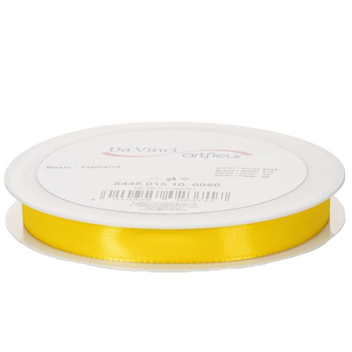 Product Gift and decorative ribbon, taffeta ribbon, 15mm x 50m, yellow