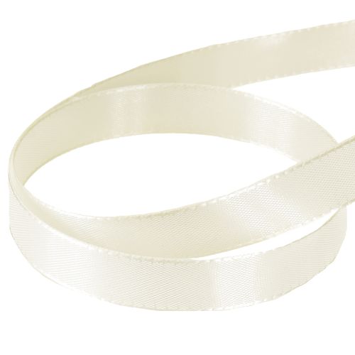Floristik24 Gift and decoration ribbon taffeta ribbon cream 15mm 50m