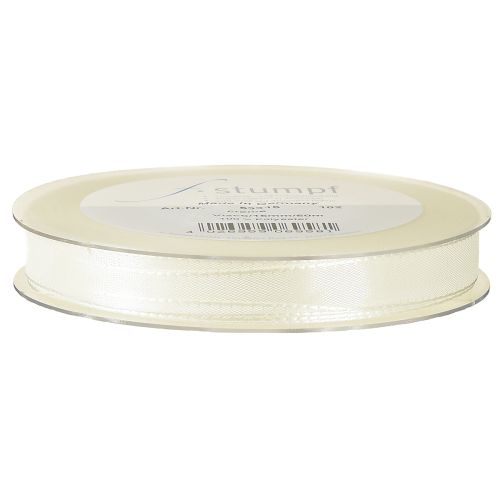 Floristik24 Gift and decoration ribbon taffeta ribbon cream 15mm 50m