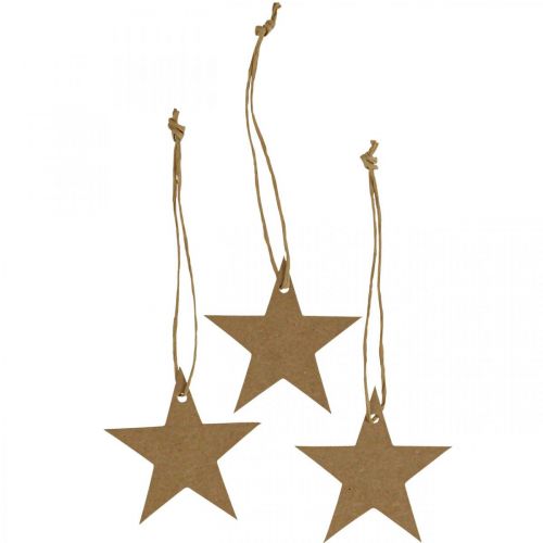 Floristik24 Gift tags Christmas brown star paper Ø5.5cm 100p