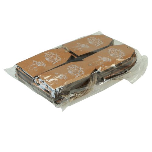 Product Gift Tags Paper Brown Flowers 8×5cm 24 pcs