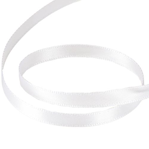 Product Gift ribbon decorative ribbon satin ribbon white 6mm 50m