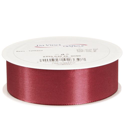 Product Gift ribbon decorative ribbon taffeta Bordeaux 40mm 50m