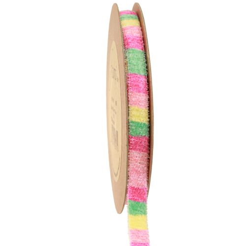 Floristik24 Gift Ribbon Terry Cloth Decorative Ribbon Colorful Striped 10mm 10m